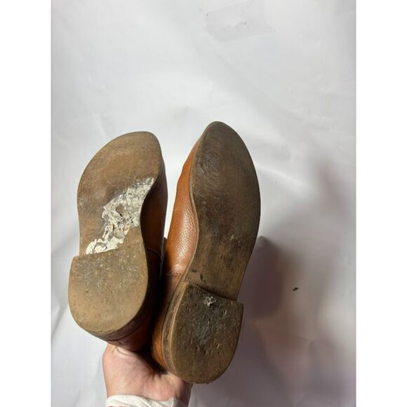 Madewell Boots Women's Size 8.5 Brown Cognac Otis Leather Pull On Western Bootie - Picture 7 of 8